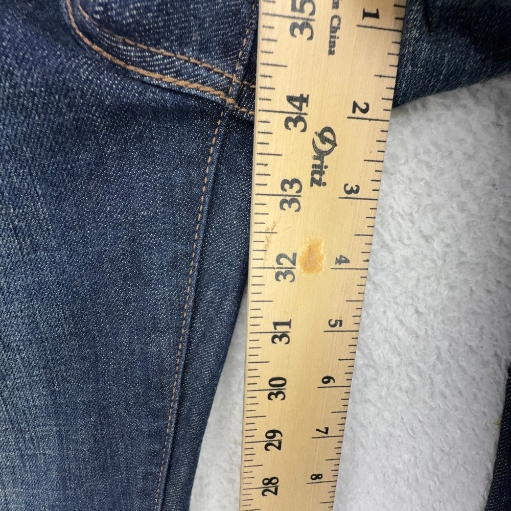 Levis 505 Straight Leg Jeans Women 14L Dark Wash Blue Denim Flap Pocket 15505 - Picture 7 of 11